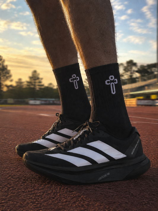 Comfy In Christ Socks — Black Preorder